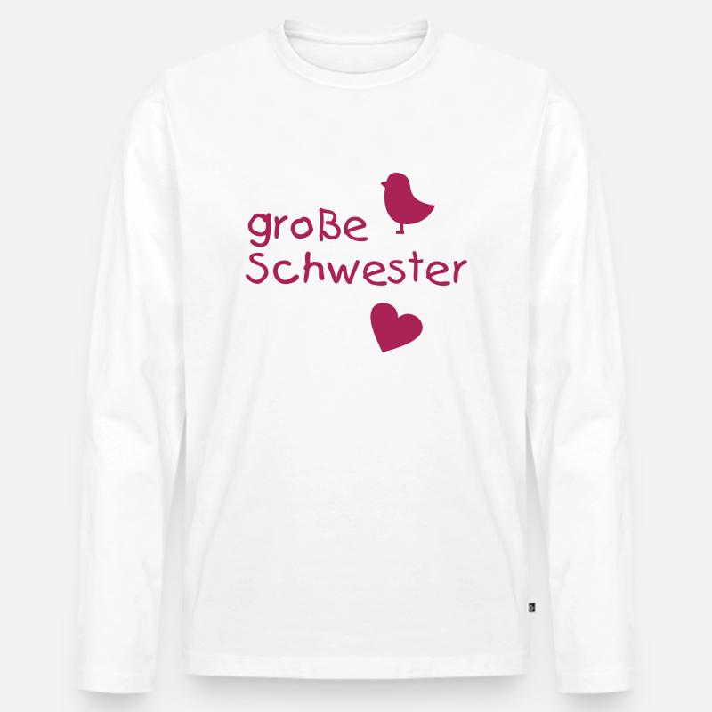 Große Schwester - Männer Premium Bio Langarmshirt - Weiß