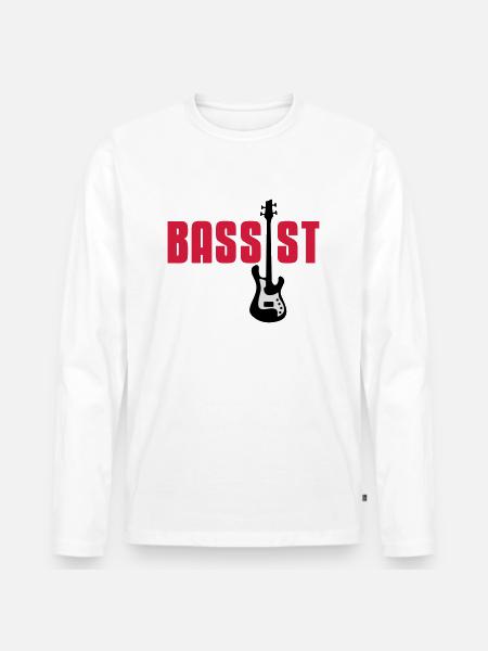 bassist - Männer Premium Bio Langarmshirt - Weiß