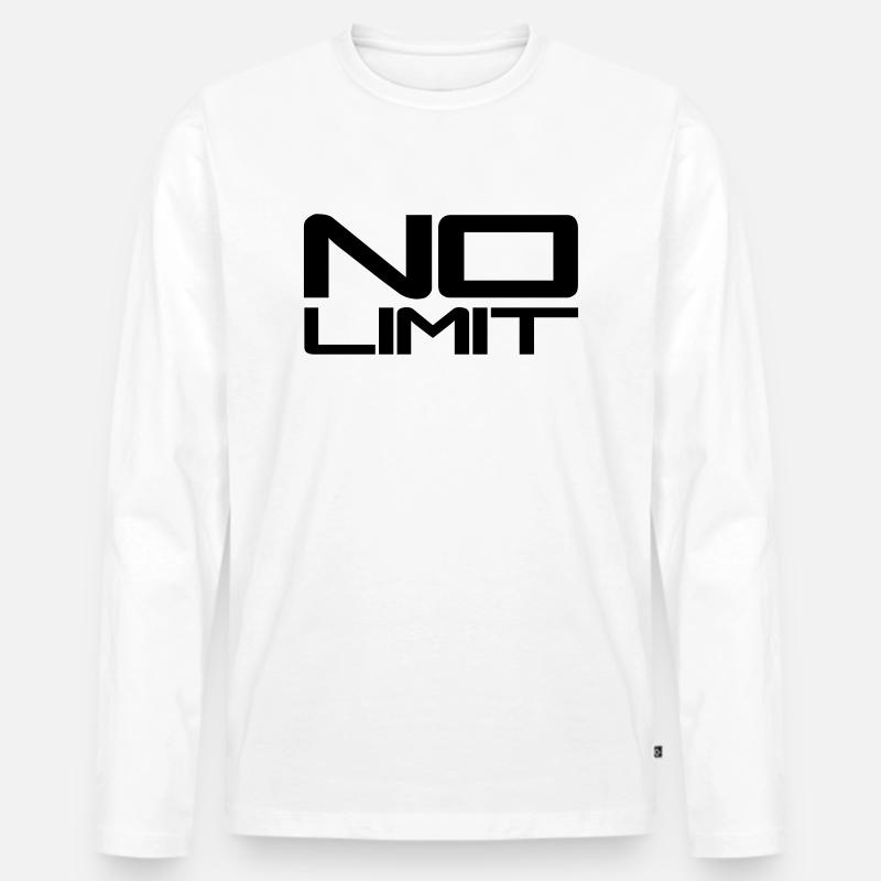 No Limit Design - Männer Premium Bio Langarmshirt - Weiß
