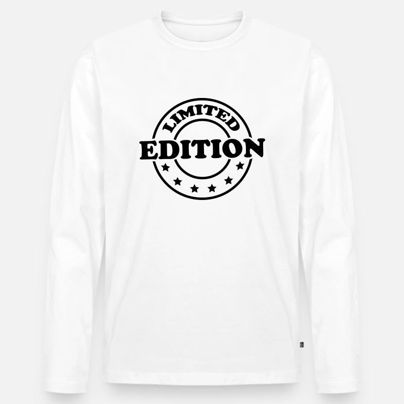 Limited Edition Stamp Design - Männer Premium Bio Langarmshirt - Weiß