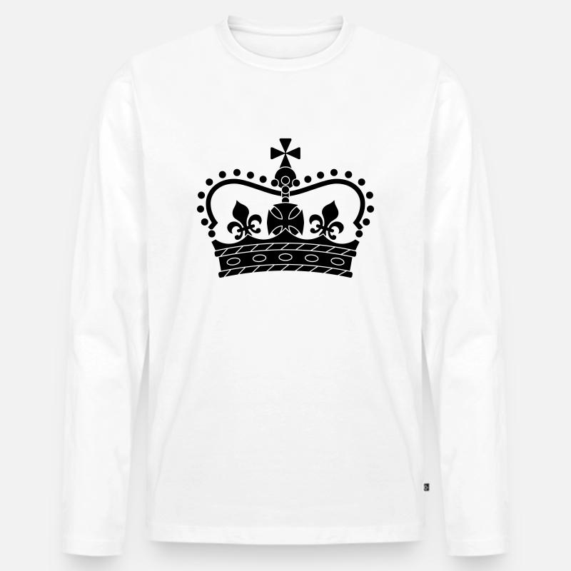 Krone. Symbol, Form, Cool - Männer Premium Bio Langarmshirt - Weiß