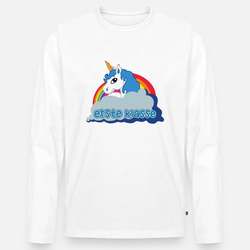 Erste Klasse! (Always be you) - Männer Premium Bio Langarmshirt - Weiß