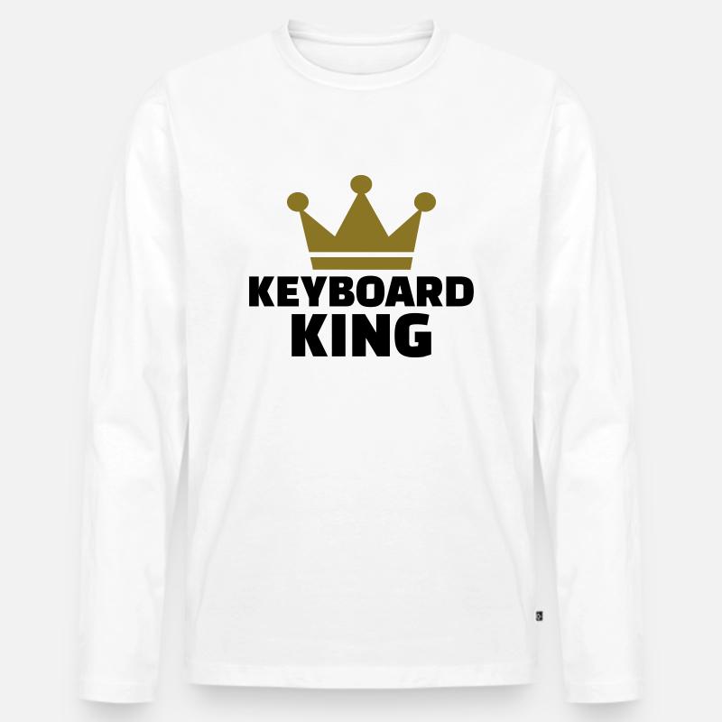 Keyboard - Männer Premium Bio Langarmshirt - Weiß