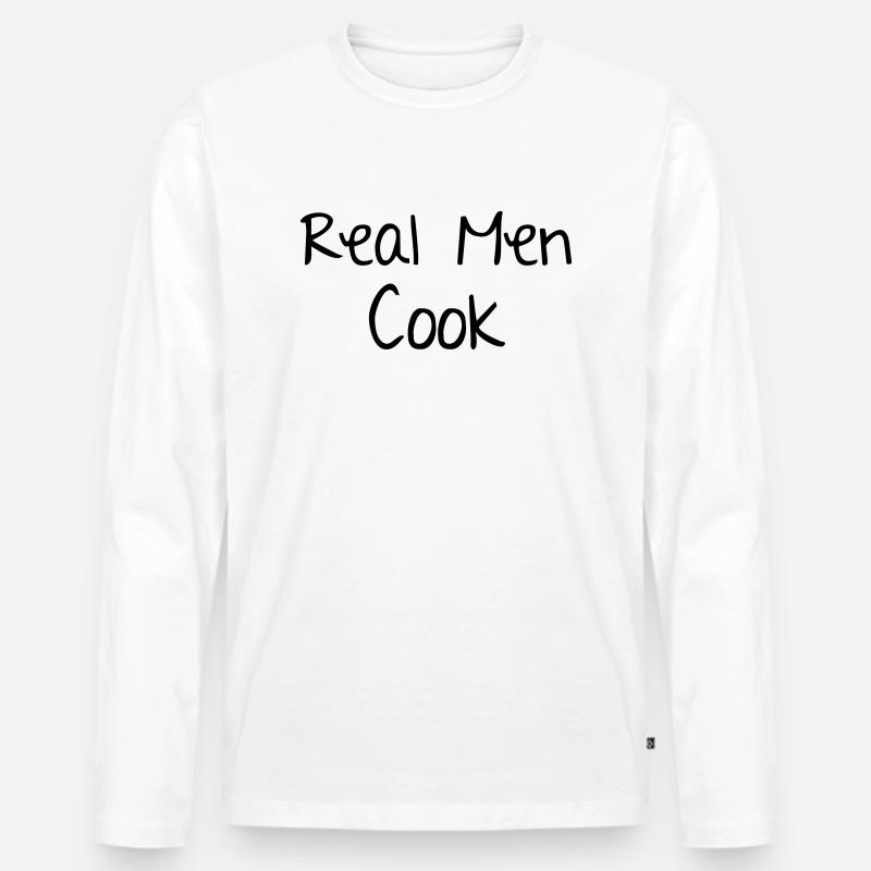 Men Cook - Männer Premium Bio Langarmshirt - Weiß