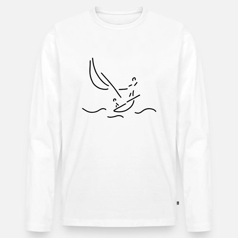 segeln segelboot - Männer Premium Bio Langarmshirt - Weiß