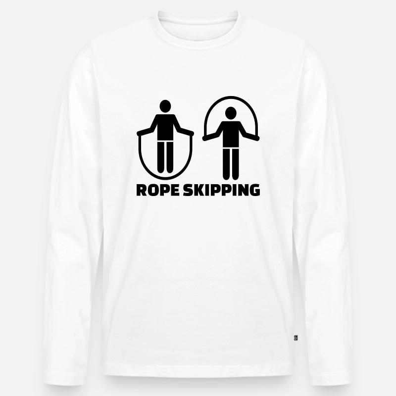 Seilspringen - Männer Premium Bio Langarmshirt - Weiß