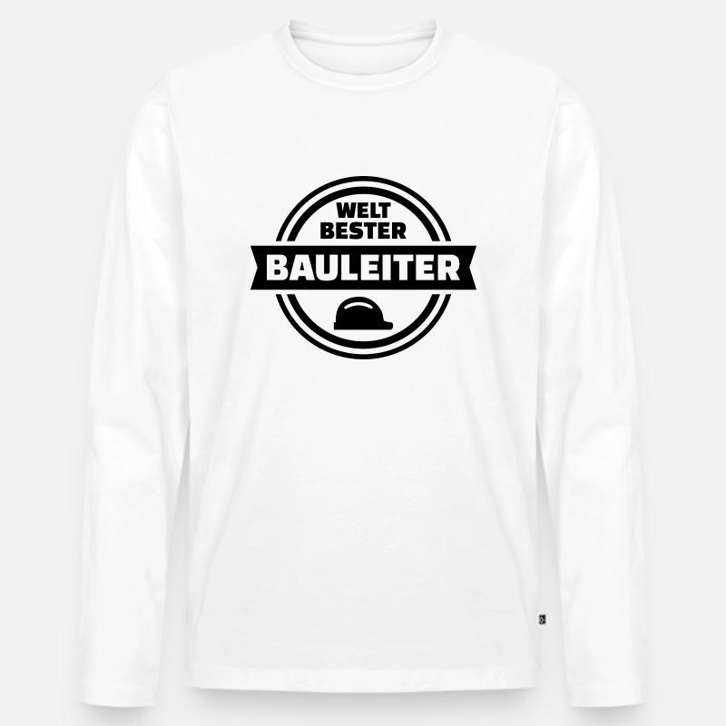 Bauleiter - Männer Premium Bio Langarmshirt - Weiß