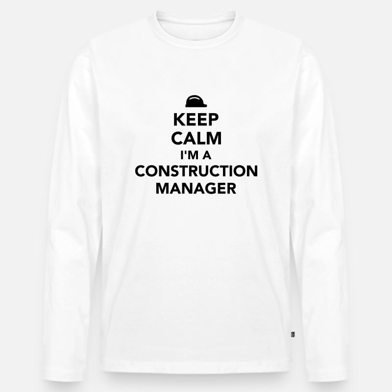 Bauleiter - Männer Premium Bio Langarmshirt - Weiß