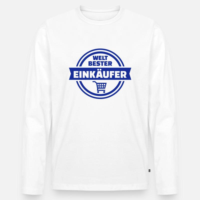 Einkäufer - Männer Premium Bio Langarmshirt - Weiß