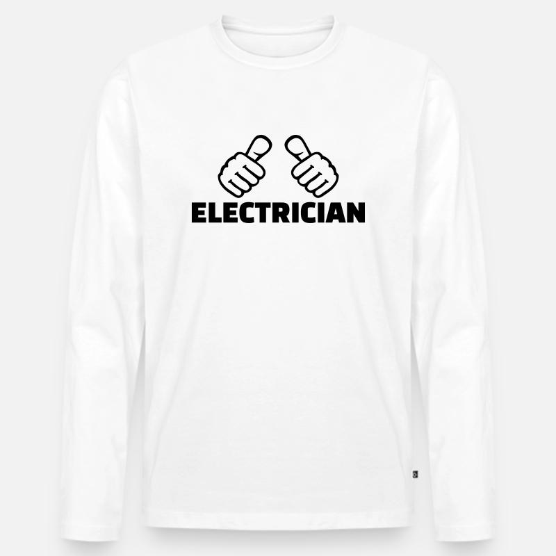 Elektriker - Männer Premium Bio Langarmshirt - Weiß