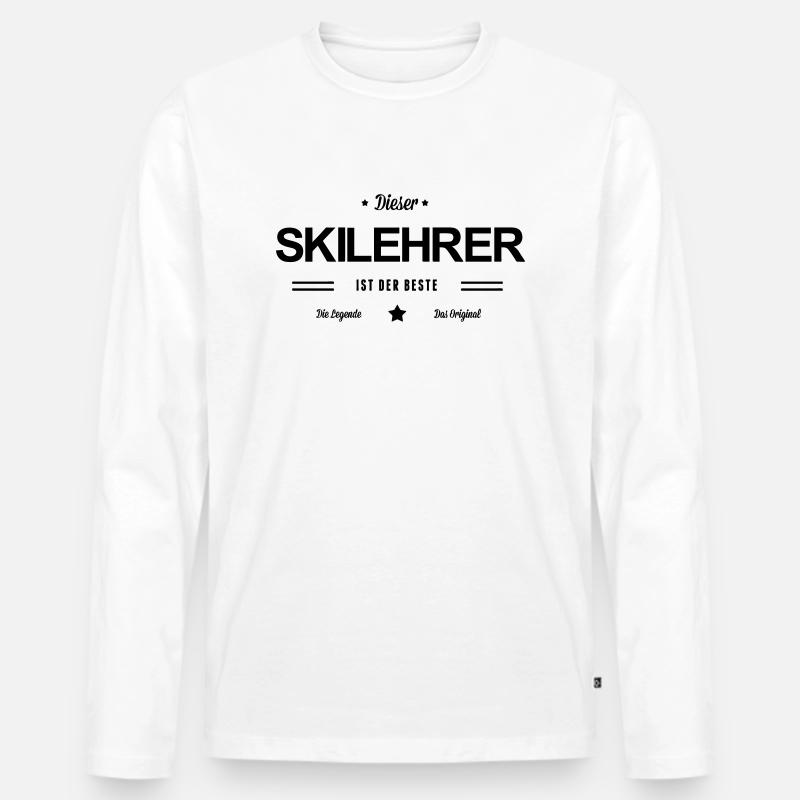 Bester Skilehrer - Männer Premium Bio Langarmshirt - Weiß