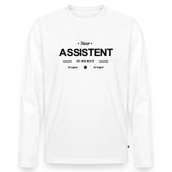 Bester Assistent - Männer Premium Bio Langarmshirt - Weiß - Vorne - Nico (187cm)
