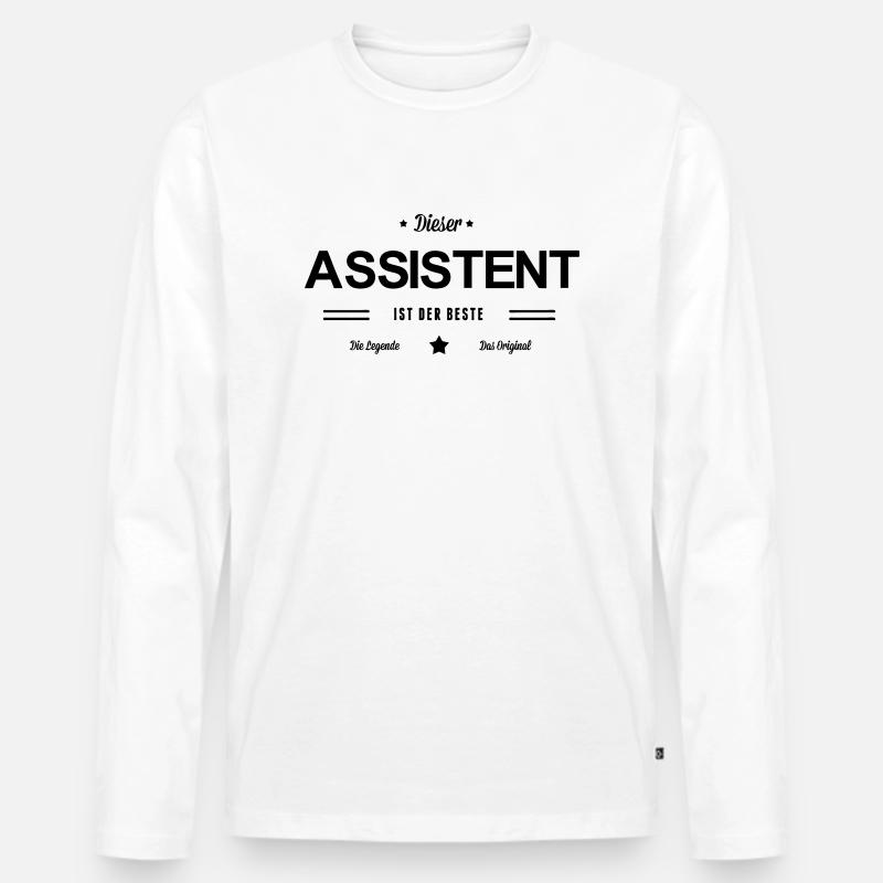 Bester Assistent - Männer Premium Bio Langarmshirt - Weiß
