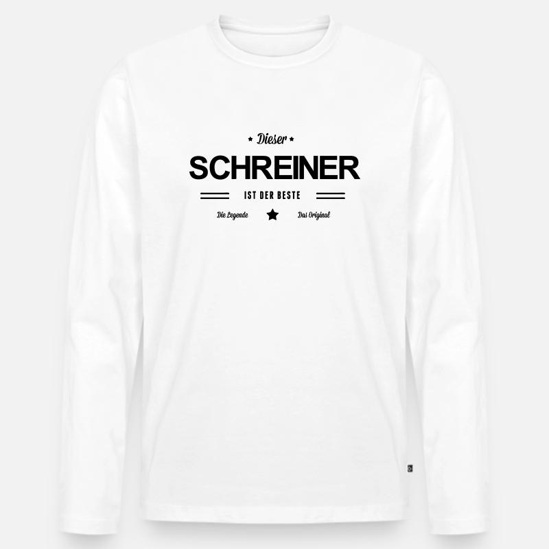Bester Schreiner - Männer Premium Bio Langarmshirt - Weiß