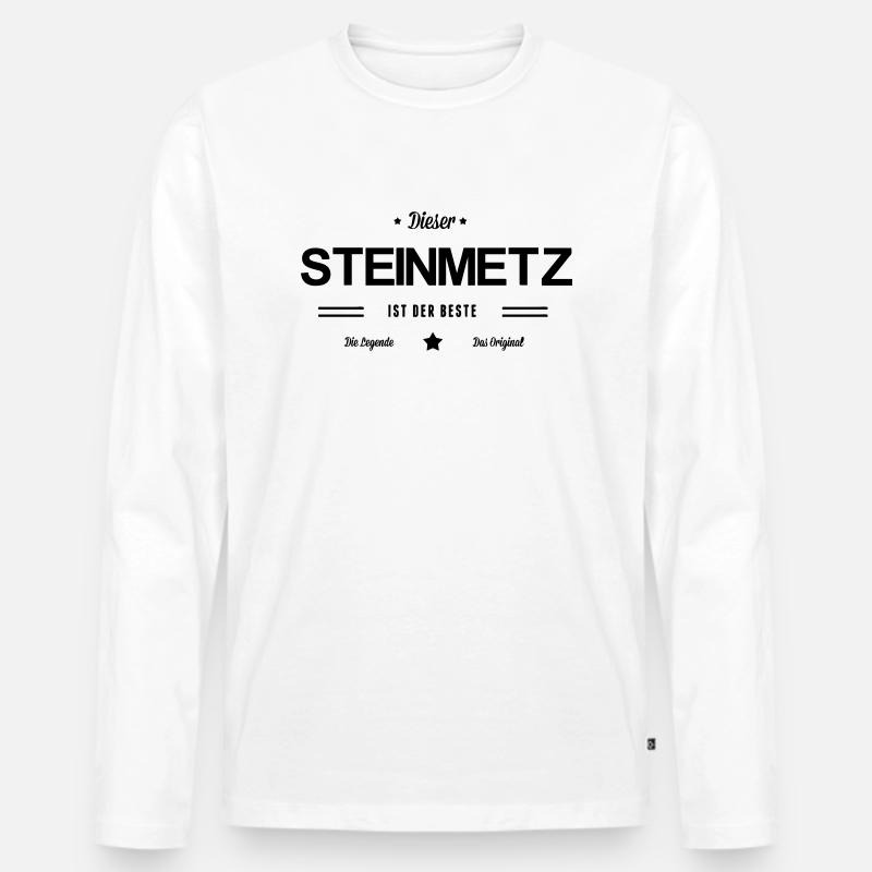 Bester Steinmetz - Männer Premium Bio Langarmshirt - Weiß