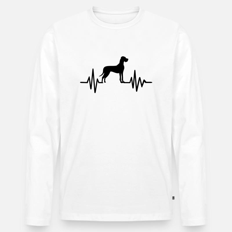 Dogge - Männer Premium Bio Langarmshirt - Weiß