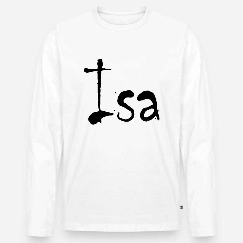 isa - Männer Premium Bio Langarmshirt - Weiß