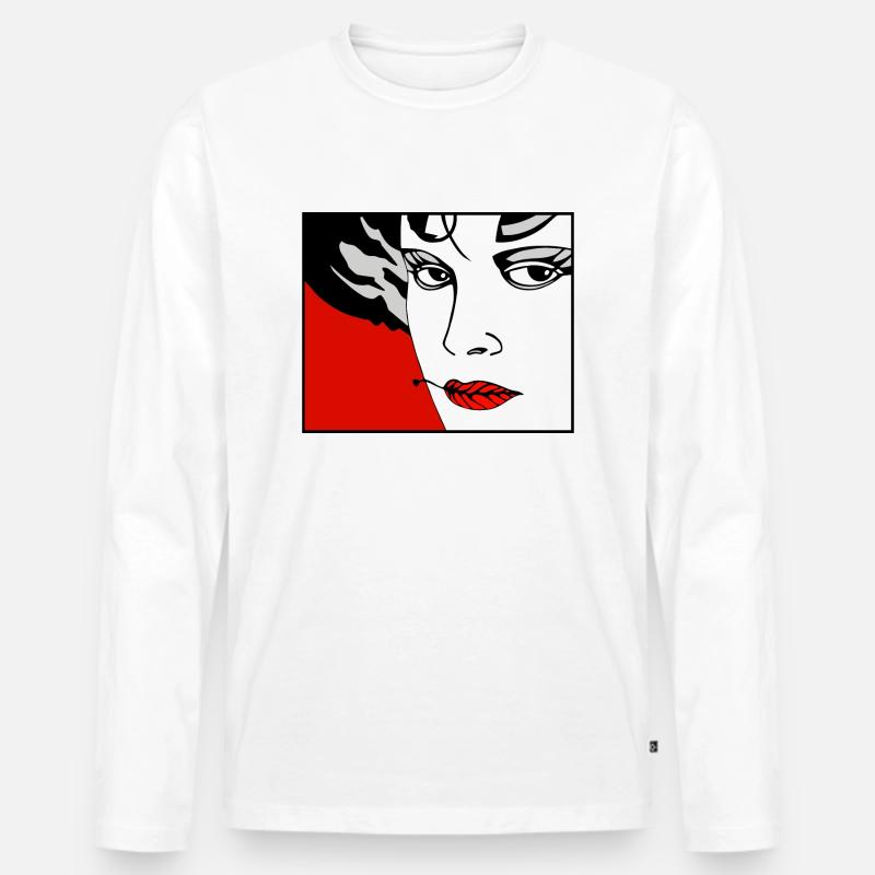 Vulkan 3 - Männer Premium Bio Langarmshirt - Weiß