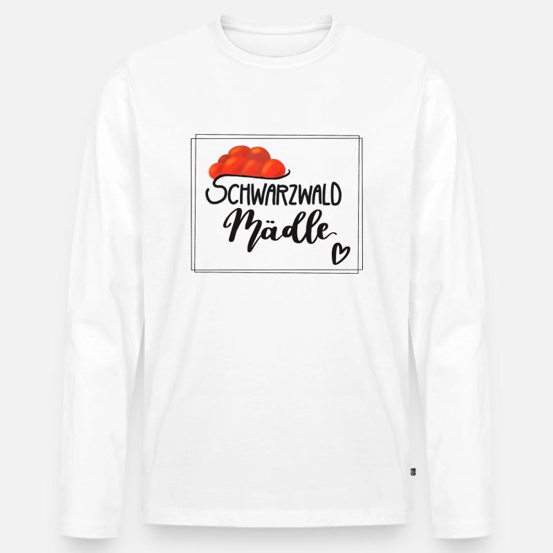 Schwarzwald Mädle Mädel - Männer Premium Bio Langarmshirt - Weiß