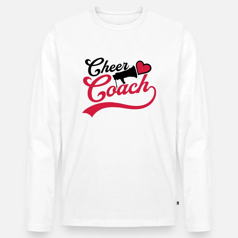 Herz Cheer Coach Megafon - Männer Premium Bio Langarmshirt - Weiß
