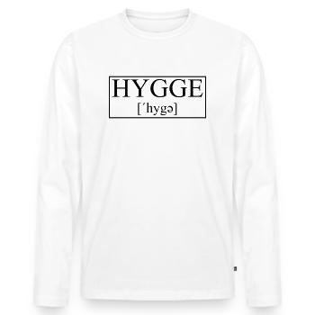 Hygge - Danish tradition - Attitude to life - Nice - Men's Premium Organic Long Sleeve Shirt - white - Front - Nico (187cm)