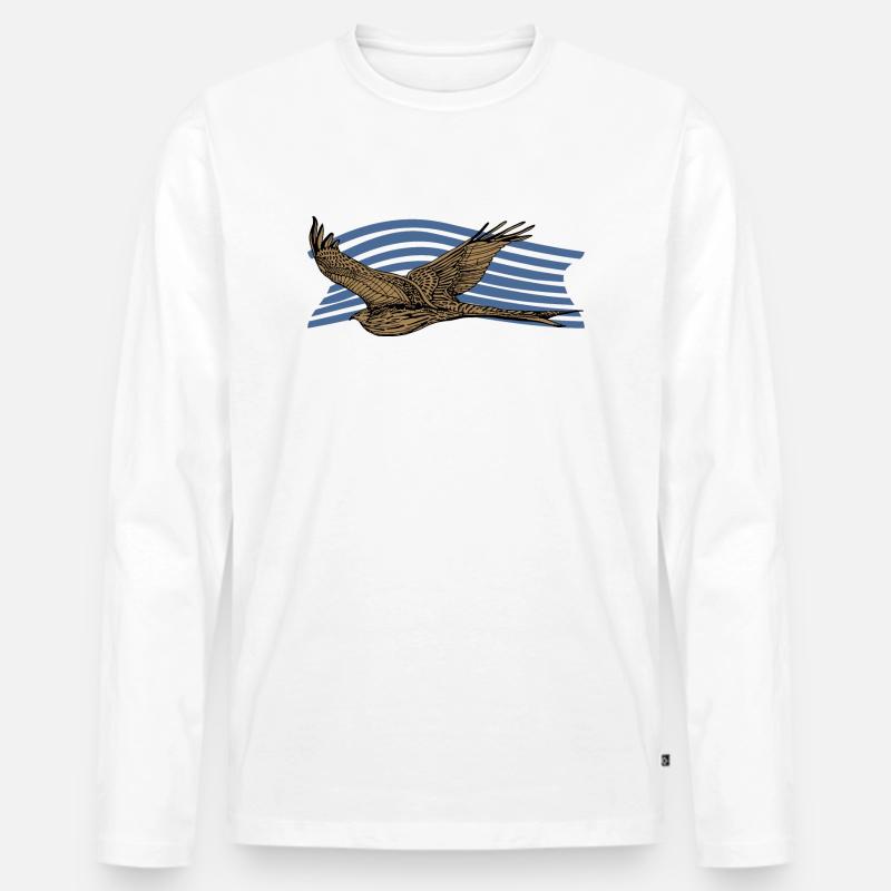 Vogel - Männer Premium Bio Langarmshirt - Weiß