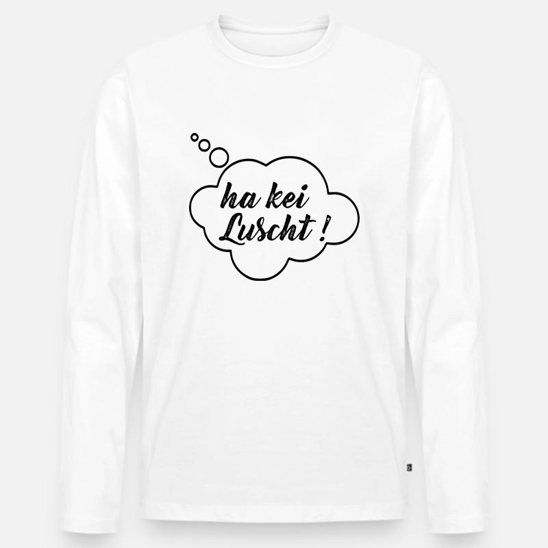 kei luscht - Männer Premium Bio Langarmshirt - Weiß