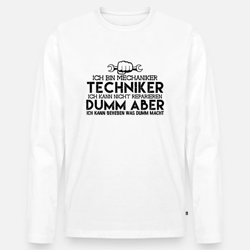 Mechaniker Techniker | Mechaniker - Männer Premium Bio Langarmshirt - Weiß