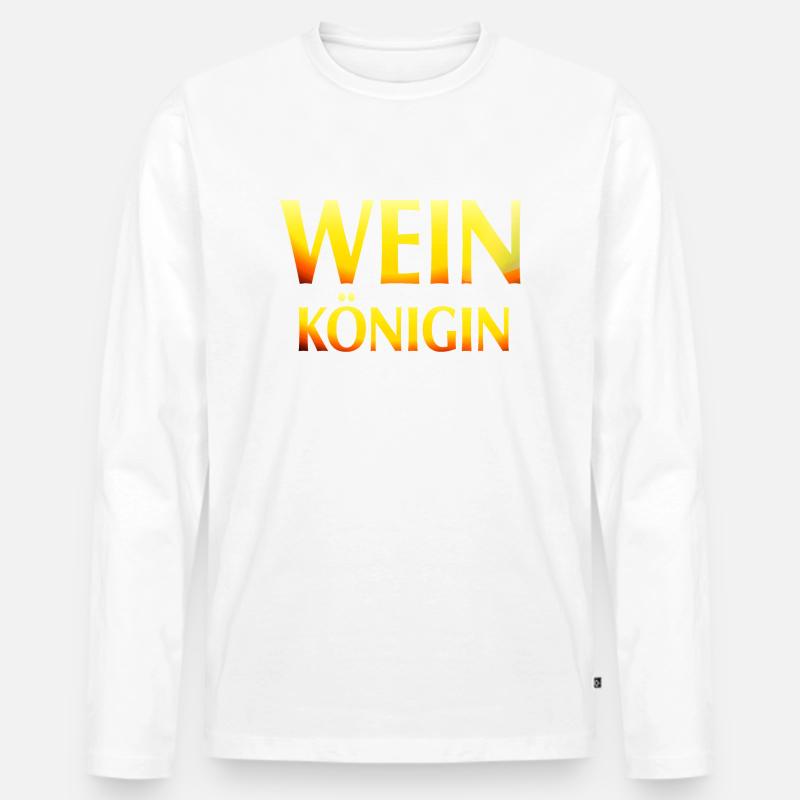Wein Königin weiß hell - Männer Premium Bio Langarmshirt - Weiß