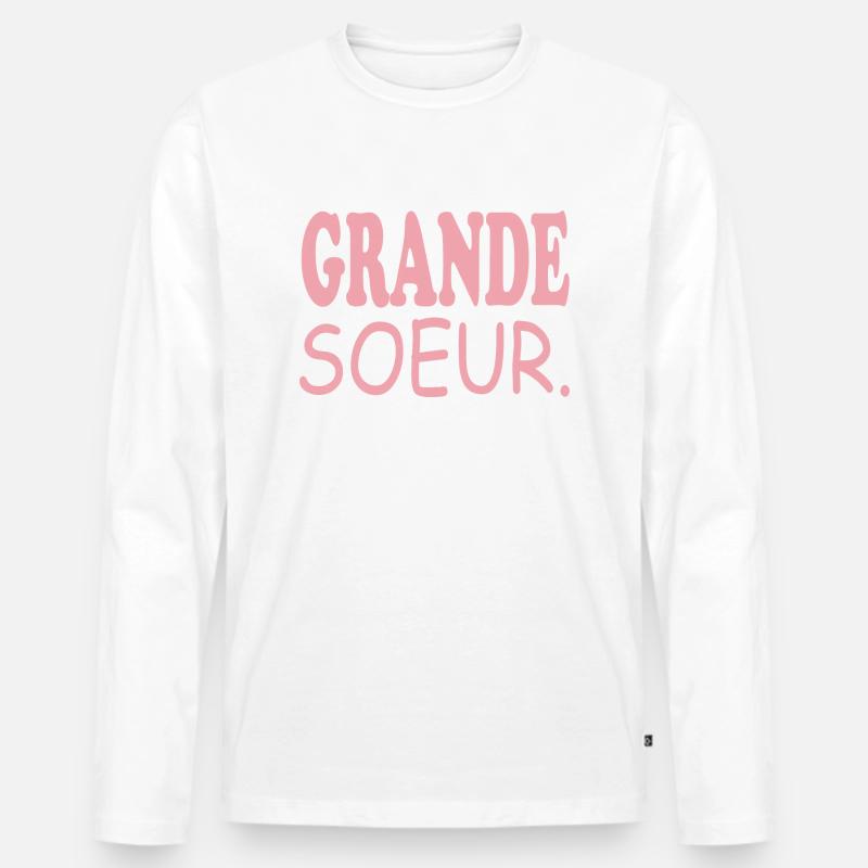 Grande Soeur - Männer Premium Bio Langarmshirt - Weiß