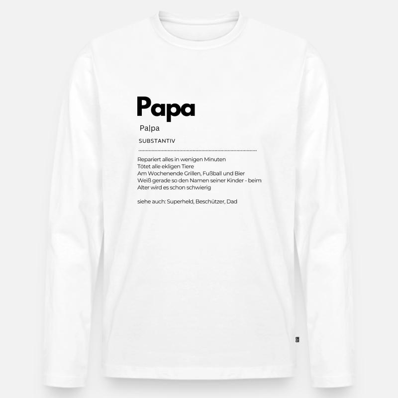 Definition Papa - Männer Premium Bio Langarmshirt - Weiß
