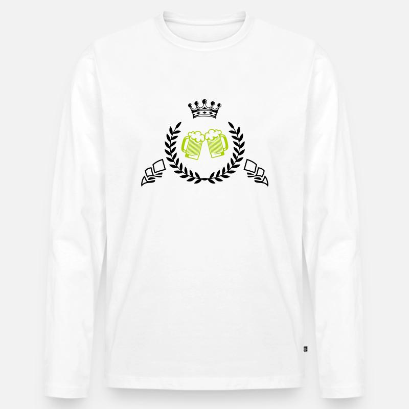bier wappen - Männer Premium Bio Langarmshirt - Weiß