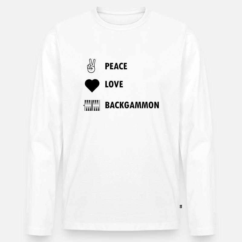 boardgame chess backgammon game night - Männer Premium Bio Langarmshirt - Weiß