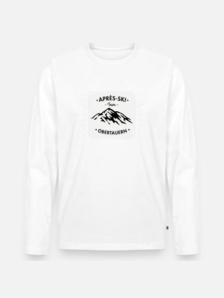 Après-Ski Obertauern - Men's Premium Organic Long Sleeve Shirt - white
