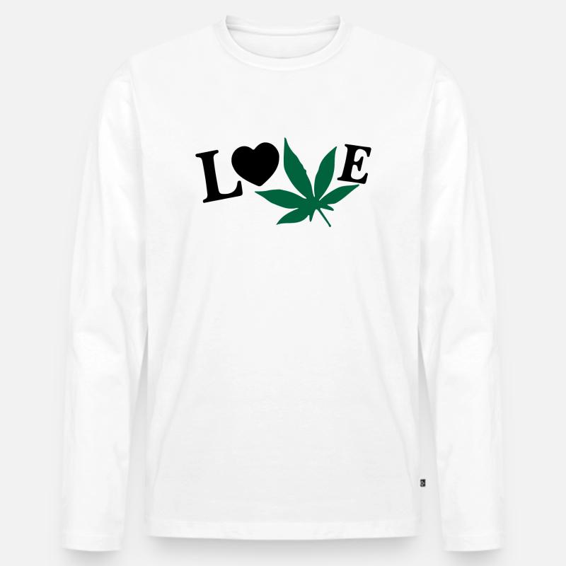 Weedi - Männer Premium Bio Langarmshirt - Weiß