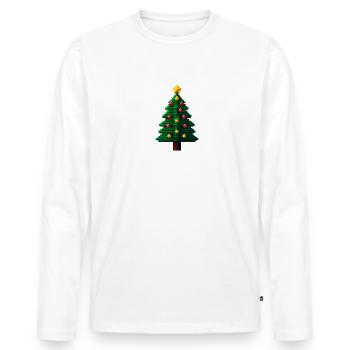 Pixel Christmas - Männer Premium Bio Langarmshirt - Weiß - Vorne - Nico (187cm)