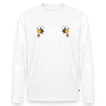 Marchand de miel marchand de miel abeilles mignonnes apiculteur citation - T-shirt manches longues Premium bio Homme - blanc - Devant - Nico (187cm)