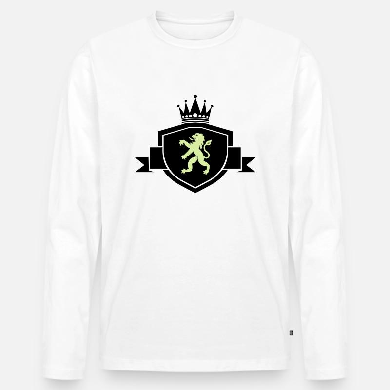 wappen wappentier - Männer Premium Bio Langarmshirt - Weiß