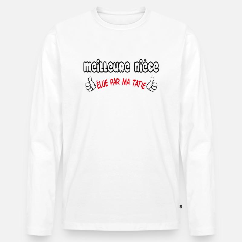 Beste Nichte - Männer Premium Bio Langarmshirt - Weiß