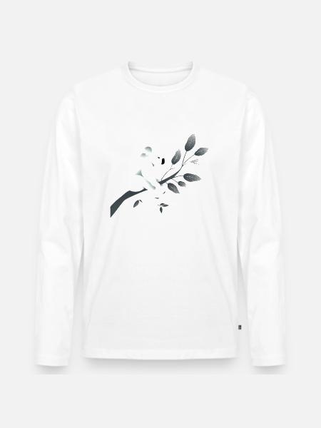 Koala auf Ast - Männer Premium Bio Langarmshirt - Weiß