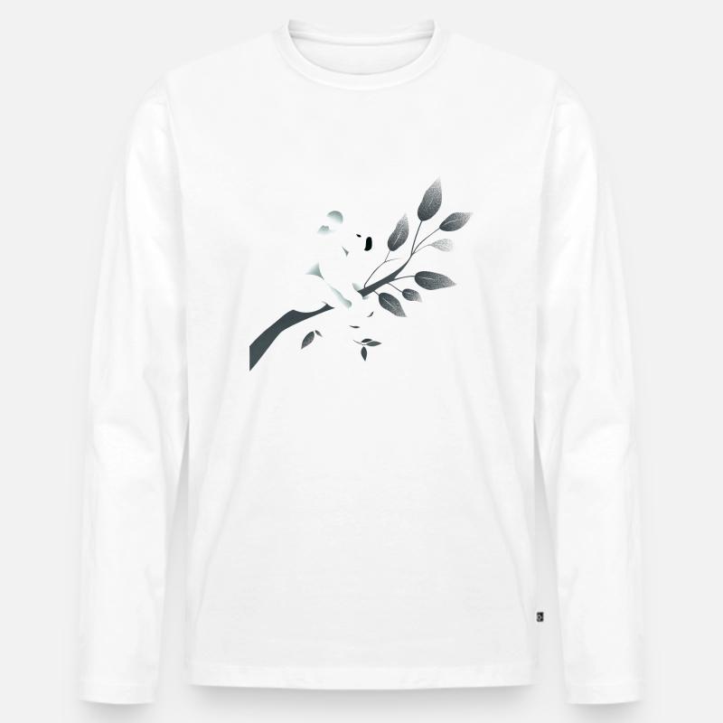 Koala auf Ast - Männer Premium Bio Langarmshirt - Weiß