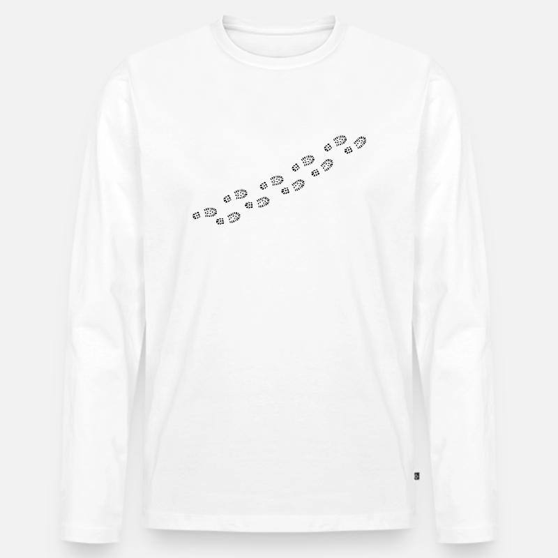 Footprints - Männer Premium Bio Langarmshirt - Weiß