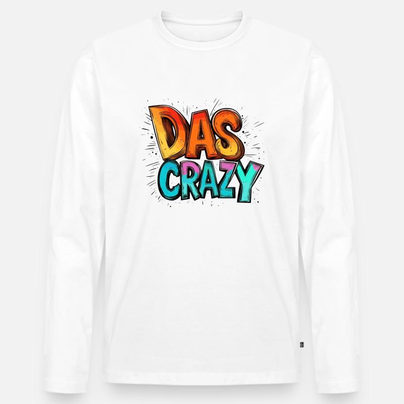das crazy - Männer Premium Bio Langarmshirt - Weiß