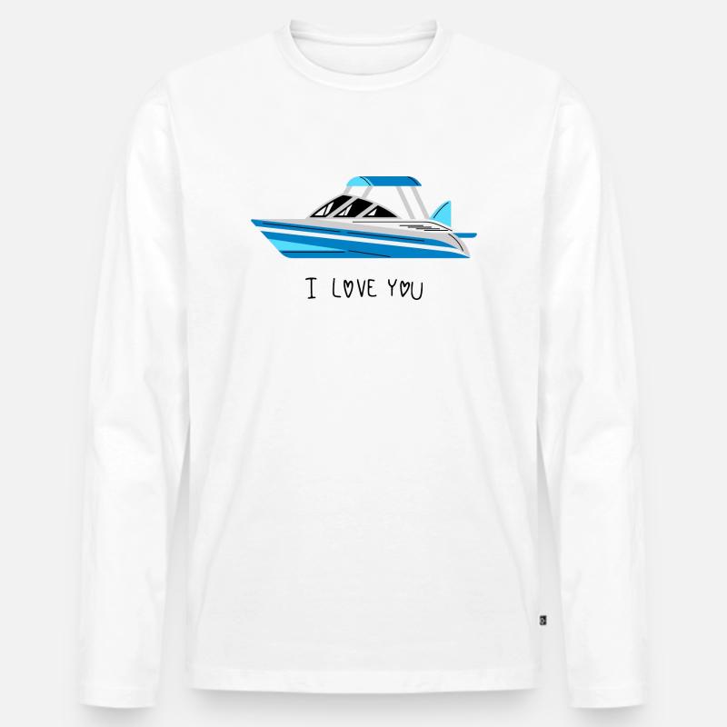 Motorboot Sportboot - Männer Premium Bio Langarmshirt - Weiß