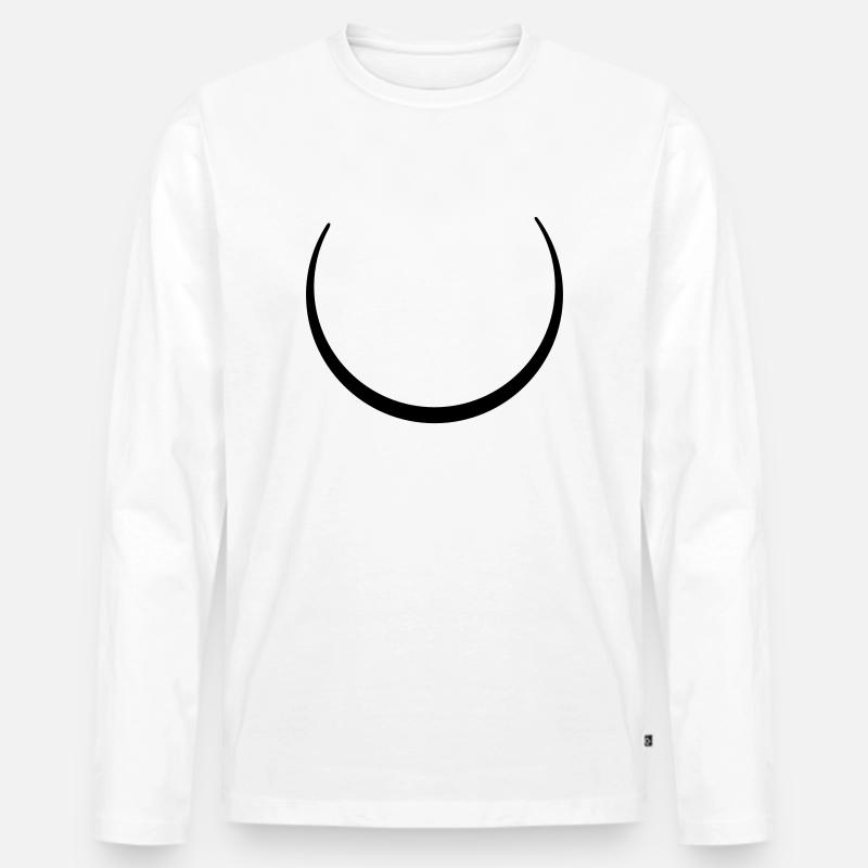 moon, - Männer Premium Bio Langarmshirt - Weiß