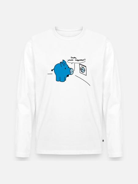 Dude, what happened? - Männer Premium Bio Langarmshirt - Weiß
