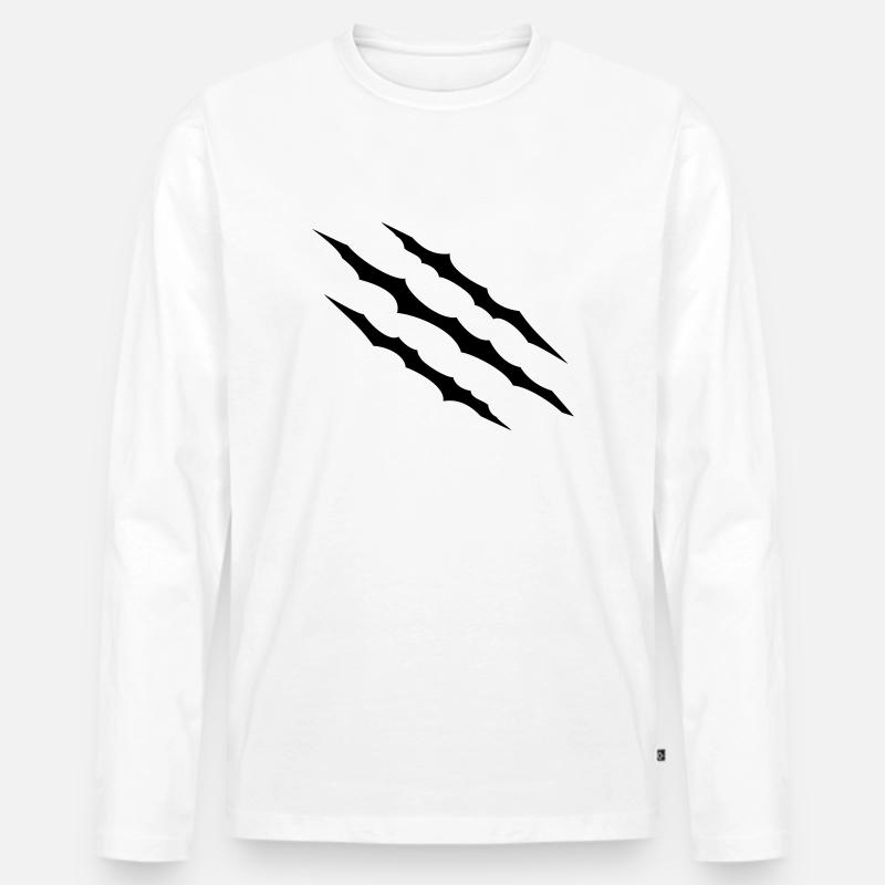 Kratzer - Männer Premium Bio Langarmshirt - Weiß