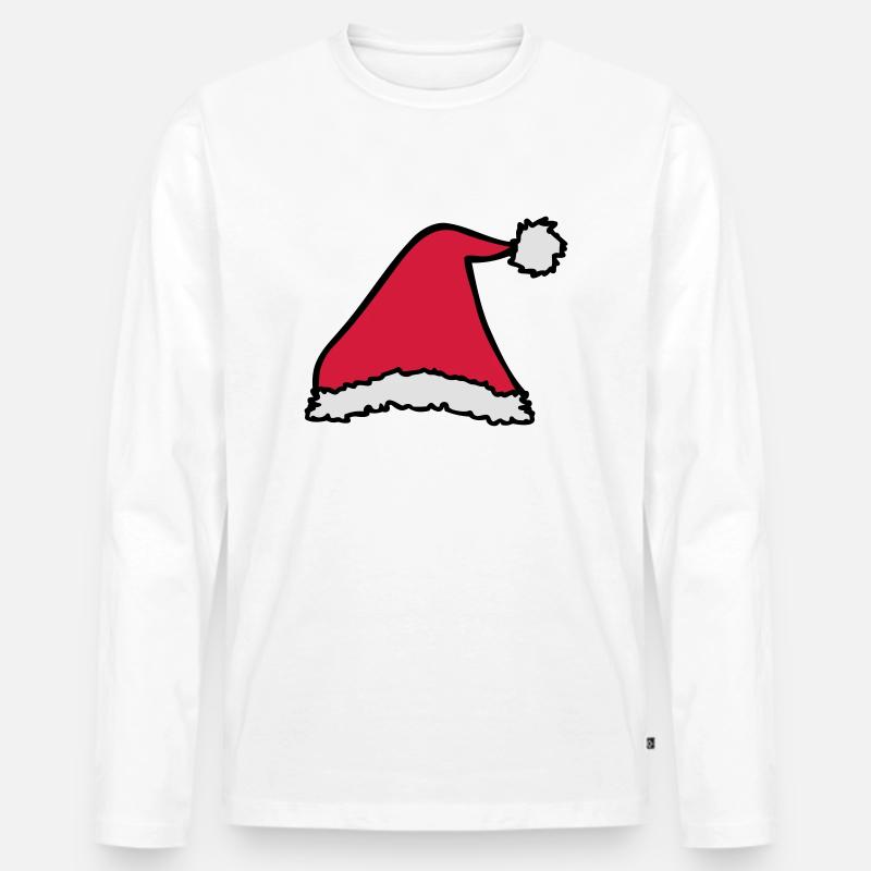 Weihnachtsmütze - Männer Premium Bio Langarmshirt - Weiß