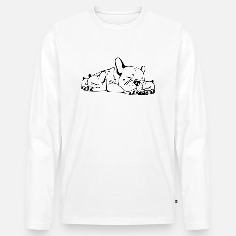 French Bulldog Mama - Männer Premium Bio Langarmshirt - Weiß
