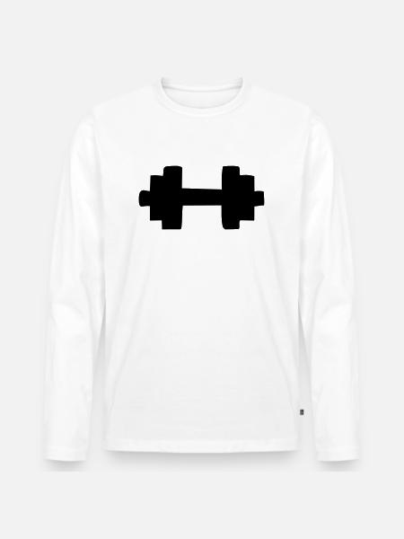 dumbbell - Men's Premium Organic Long Sleeve Shirt - white